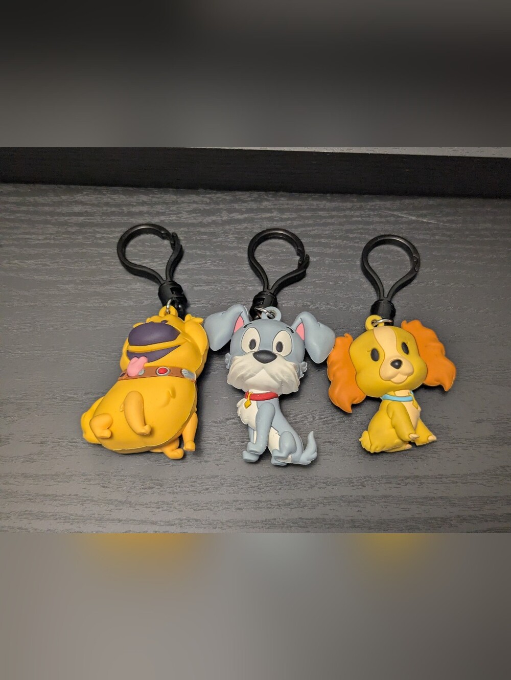 Set Of 3 Disney Dogs Figural Bag Clips Key Chains Tramp Lady Dug Blind Bag